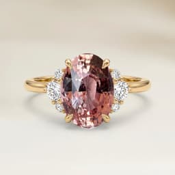 Bague Epaulé Saphir Padparadscha Ovale de 1,54ct