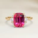Shoulder-Set Ring in Pink Spinel Cushion 2.02ct