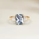 Bague Art Deco Saphir Radiant de 2,02ct