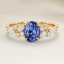 Bague Floral Saphir Bleu Ovale de 1,36ct