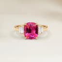 Anillo Art Deco Espinela Rosa Cojín de 2,03ct