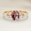 Bague Floral Saphir Padparadscha Ovale de 1,54ct