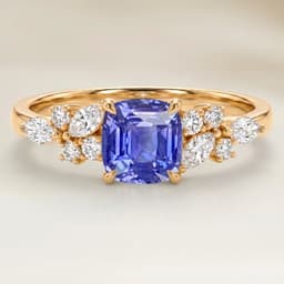 Floral Ring – Cushion Violet Sapphire 1.54ct