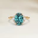 Bague Epaulé Saphir Teal Ovale de 1,56ct