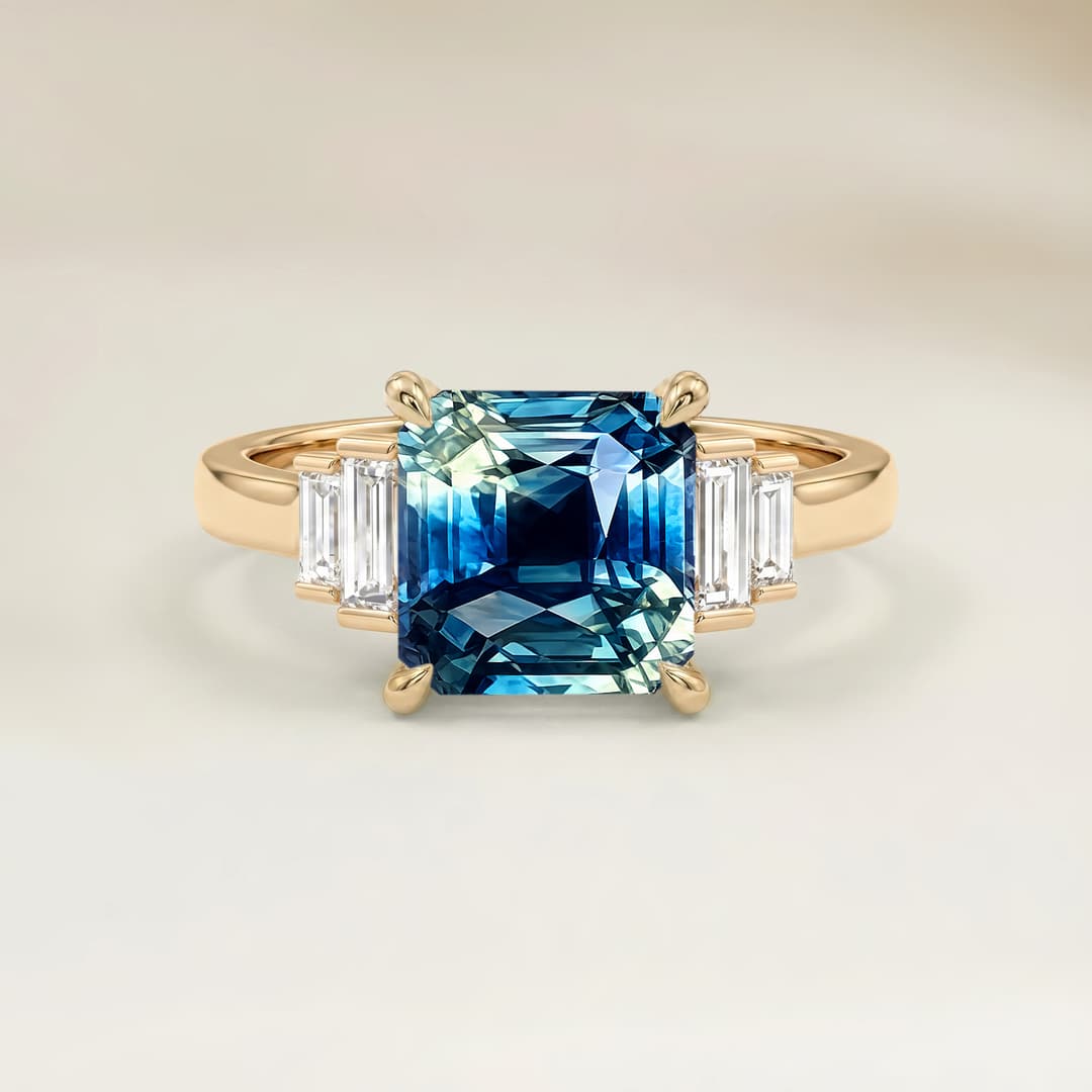 Anillo Art Deco Zafiro Rectángulo de 1,07ct
