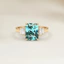 Art-Déco-Ring Teal-Saphir Radiant 1,62 ct