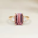 Art Deco Bicolour Tourmaline Rectangle Ring 2.60ct
