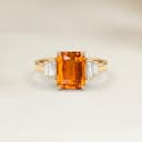 Anillo Art Deco Granate Spessartita Rectángulo de 1,61ct