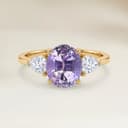 Ring mit Schulterbesatz – Pinker Turmalin Oval 1,24 ct