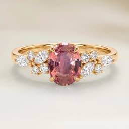 Blüten-Ring Padparadscha-Saphir Oval 1,09ct