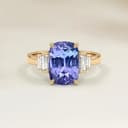 Anello Art Déco Zaffiro Blu Cuscino da 3,51ct