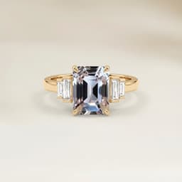 Anel Art Déco Safira Retangular de 1,52ct