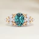 Ring Floral Teal-Saphir Oval 1,56 ct