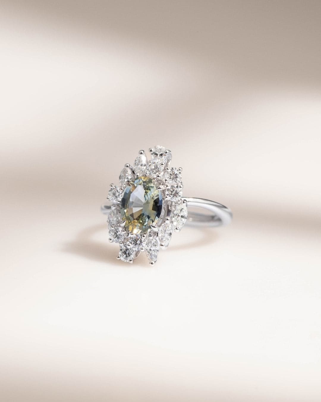 saphir bicolore bague moderne