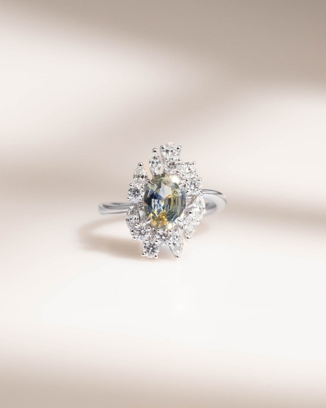 saphir bicolore bague moderne