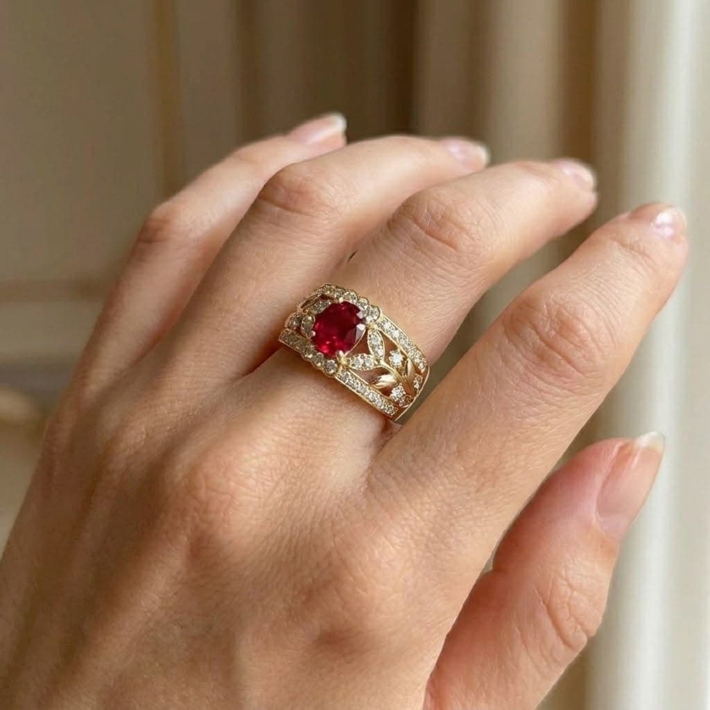 Bague d'anniversaire avec Rubis du Mozambique