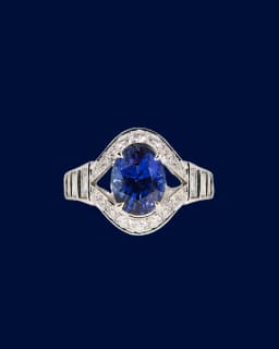 Bagues de fiançailles Saphir Bleu