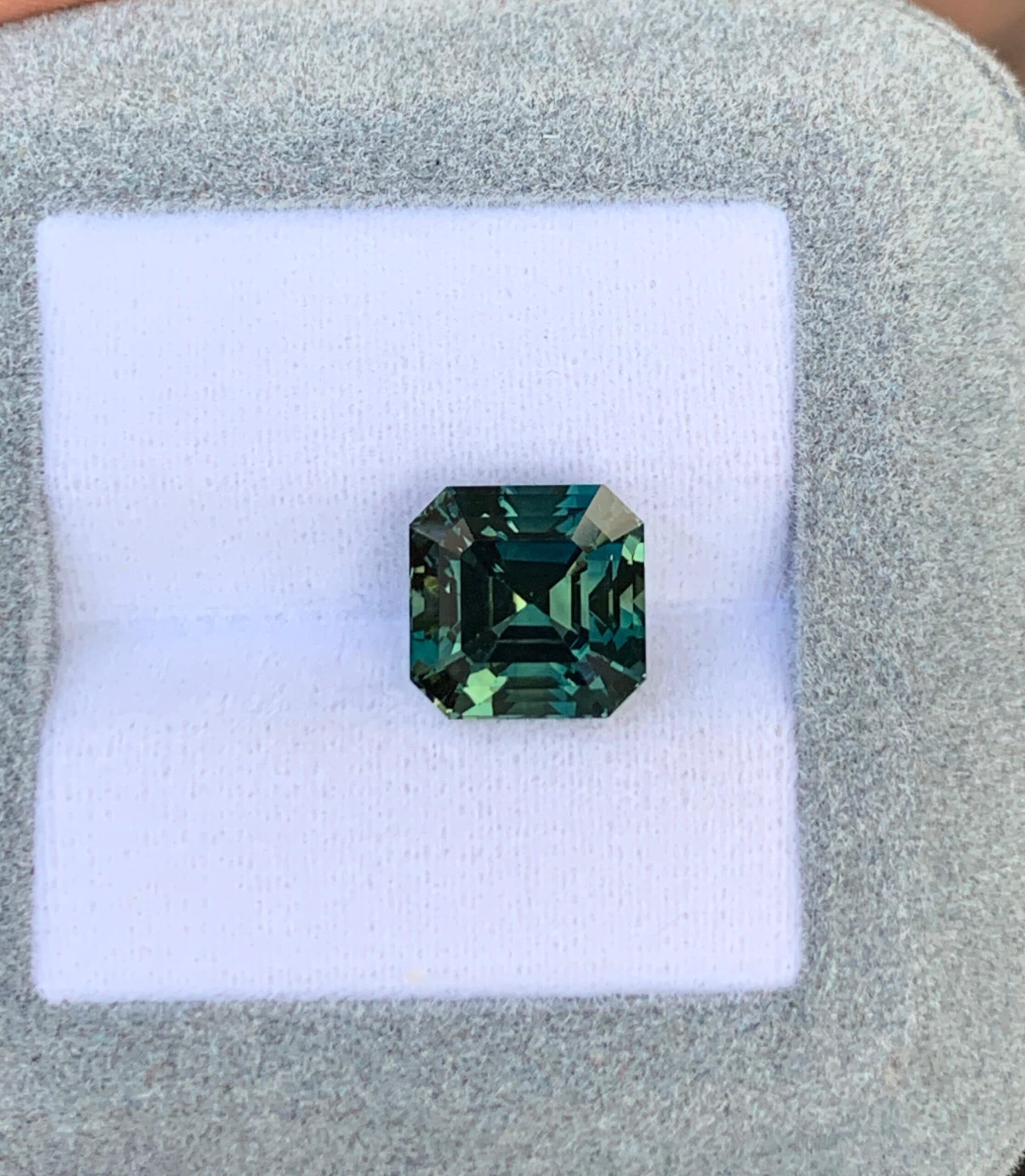 Teal Sapphire Rectangle 6.54ct