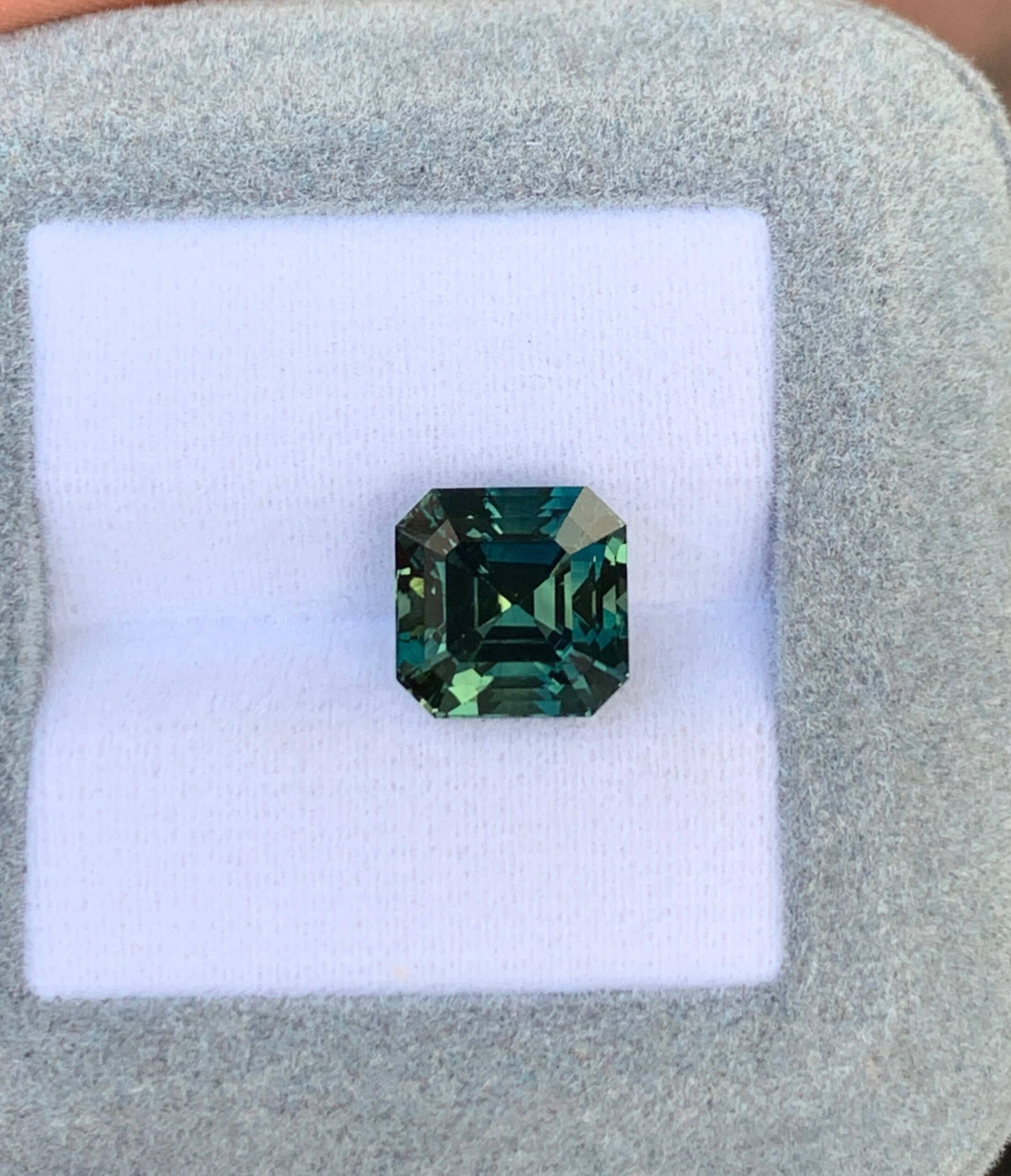 Teal Sapphire Rectangle 6.54ct