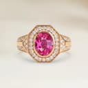 Bague Art Deco Spinelle Rose Ovale de 1,60ct