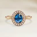 Bague Vintage Saphir Teal Ovale de 1,09ct