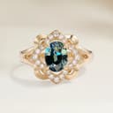 Modern Teal Sapphire Oval Ring 1.14ct