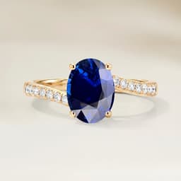 Solitär-Ring Blauer Saphir Oval 1,26 ct