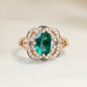 Bague Vintage Emeraude de Zambie Ovale de 1,05ct