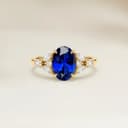 Floral Blue Sapphire Oval Ring, 1.01ct