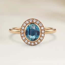 Vintage Ring Teal-Saphir Oval 2,01ct