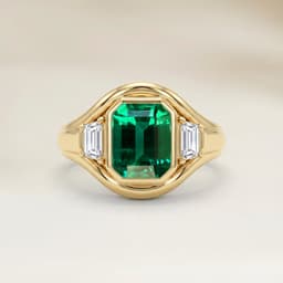 Moderner Ring mit rechteckigem Smaragd aus Sambia, 1,71 ct