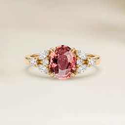 Ring Floral Padparadscha-Saphir Oval 1,21 ct