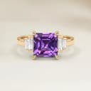 Art Deco Violet Sapphire Rectangle Ring, 1.07ct