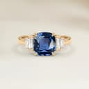 Anello Art Déco Spinello Blu Cuscino da 1,31ct