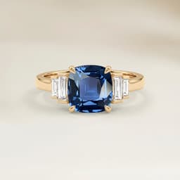 Ring Art Déco Blauer Spinell Kissen 1,31 ct