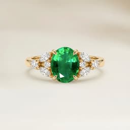 Anello Floral Smeraldo dello Zambia Ovale da 1,60ct