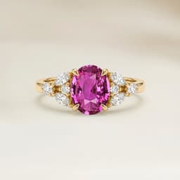 Ring Floral Rosa Saphir Oval 2,06ct