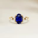 Floral Blue Sapphire Oval Ring, 1.69ct