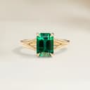 Rectangle Zambian Emerald Solitaire Ring 1.71ct