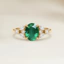 Floral Ring — Oval Zambian Emerald 1.98ct