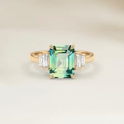Anillo Art Déco Zafiro Emerald Cut de 1,55ct
