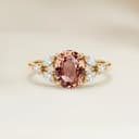Floral Padparadscha Sapphire Oval Ring, 1.13ct