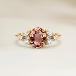 Ring Floral Padparadscha-Saphir Oval 1,13ct