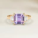 Anillo Art Deco Zafiro Rosa Emerald Cut de 1,12ct