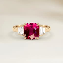 Art-Déco-Ring Saphir Kissenschliff 3,02 ct