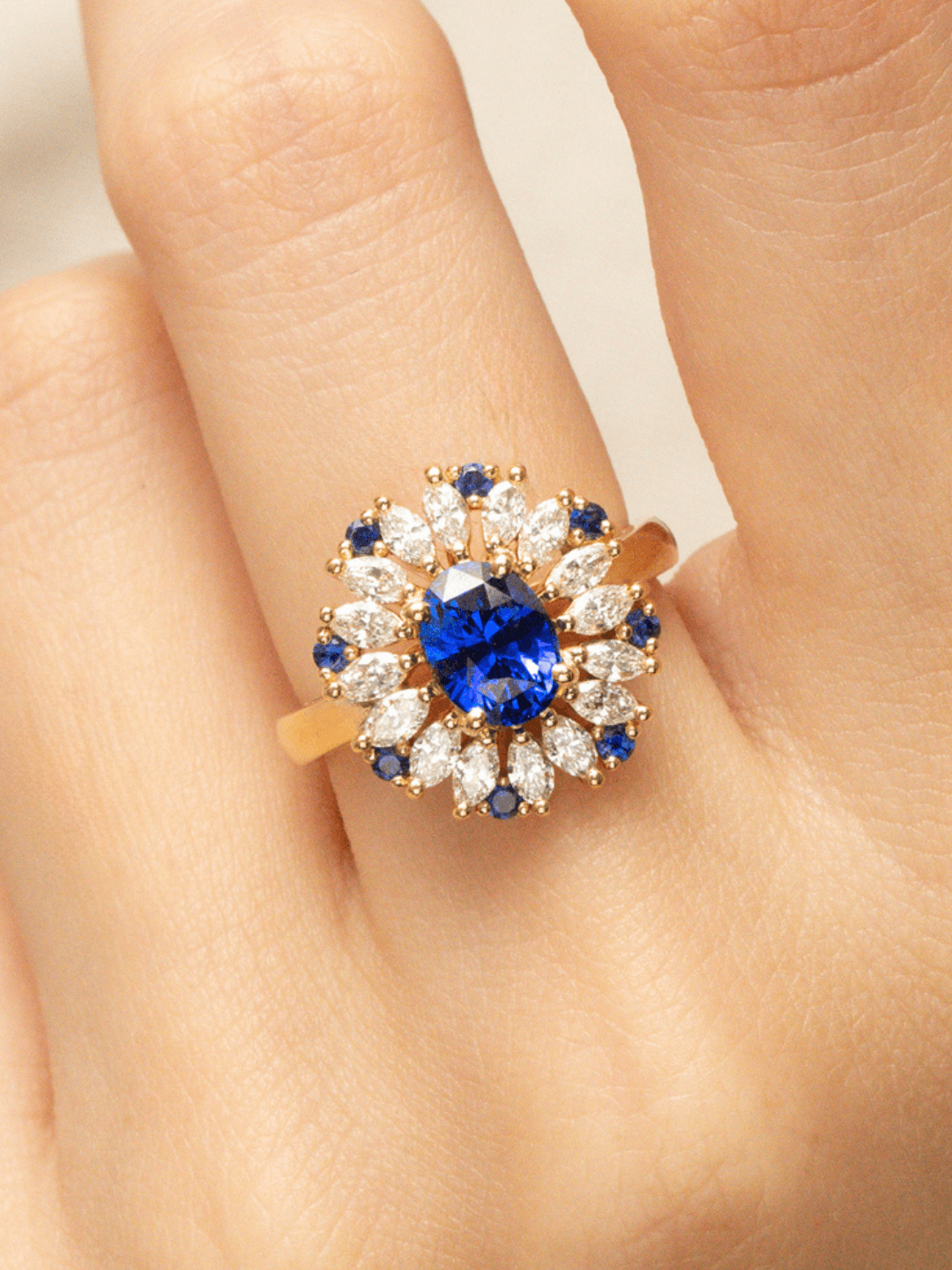 bague de fiancailles saphir royal blue 1-72ct