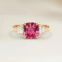 Art Deco Padparadscha Sapphire Cushion Ring 1.06ct