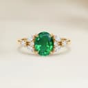 Floral Zambian Emerald Oval Ring — 1.11ct