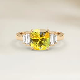 Ring Art Déco Gelber Saphir Kissen 1,14 kt