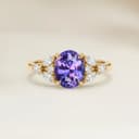 Floral Violet Sapphire Oval Ring 1.65ct